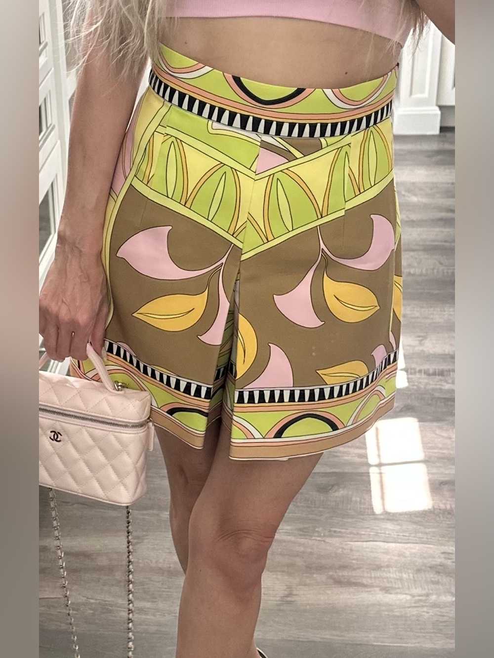 Pucci inspired Zara Multicolor Striped Top - Yellow, Peach, Tan, Black, White